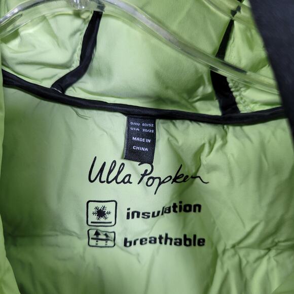 Ulla Popken Women's Hooded Neon Green Puffer Vest Size 20-22 3226-1Clo3 - Picture 3 of 8